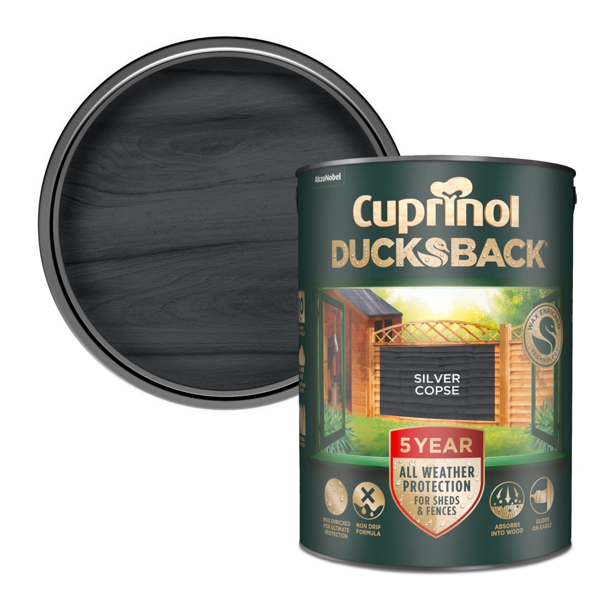 Product image for Cuprinol 5 Year Ducksback 5 Litre Silver Copse