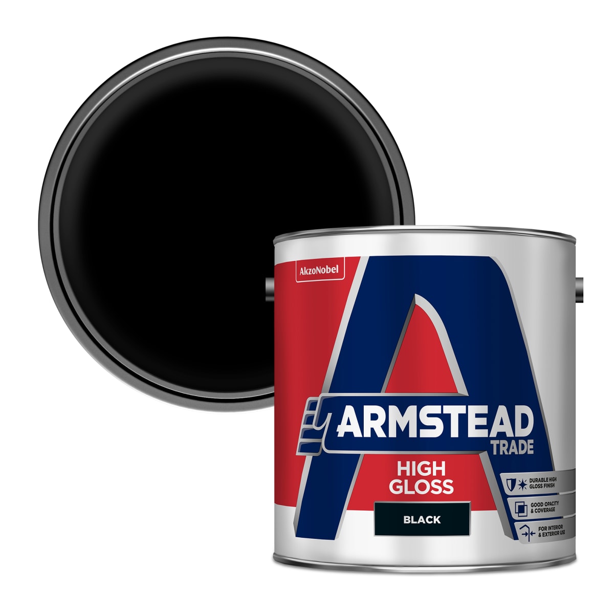 Image of Armstead Trade High Gloss 2.5 Litre Black