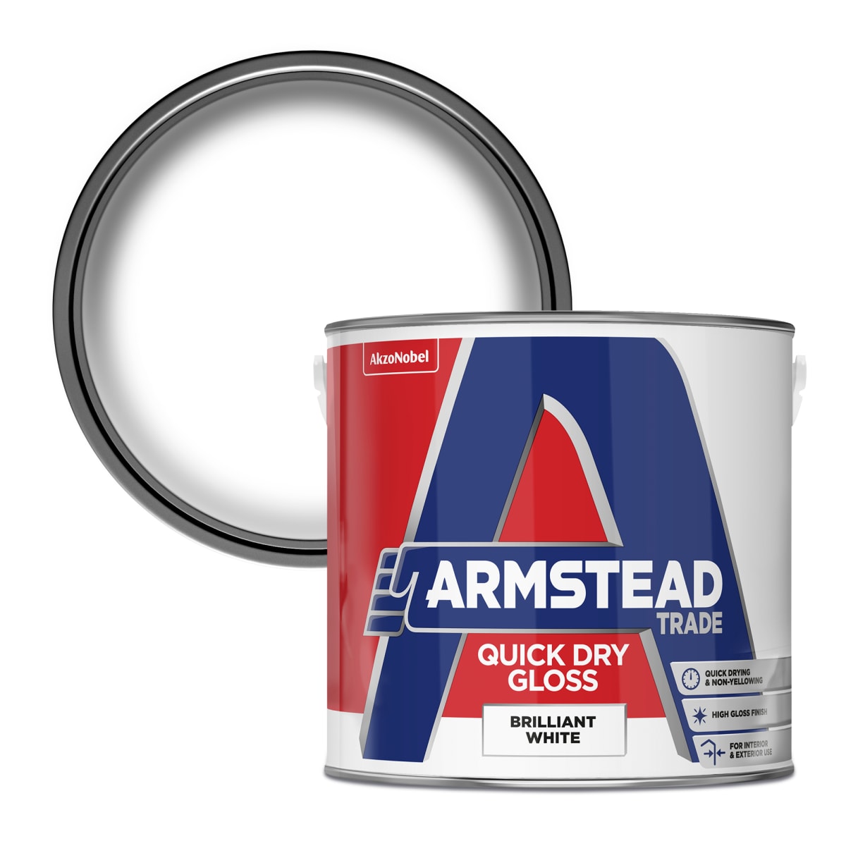 Image of Armstead Trade Quick Dry Gloss 2.5 Litre Brilliant White