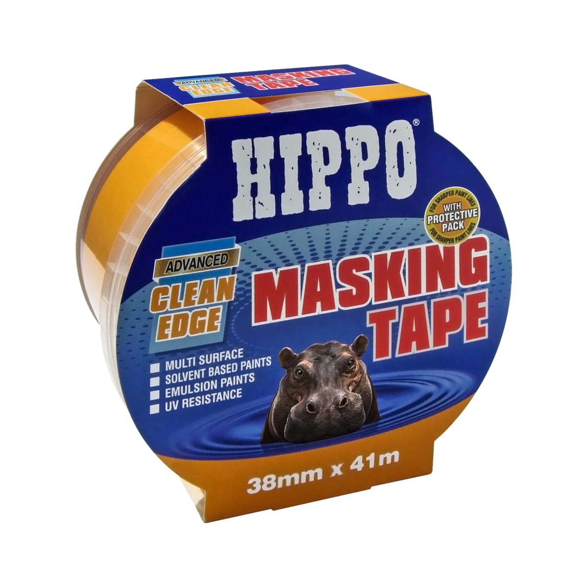 Image of Hippo Clean-edge Masking Tape 38mm X 41m Orange