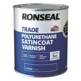 Image of Ronseal Trade Polyurethane Satincoat Varnish 750ml