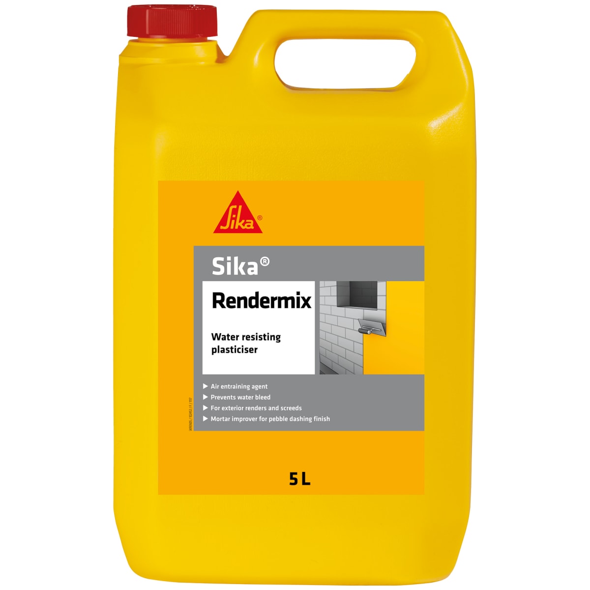 Product image for Sika Rendermix Water Resisting Plasticiser 5L Red
