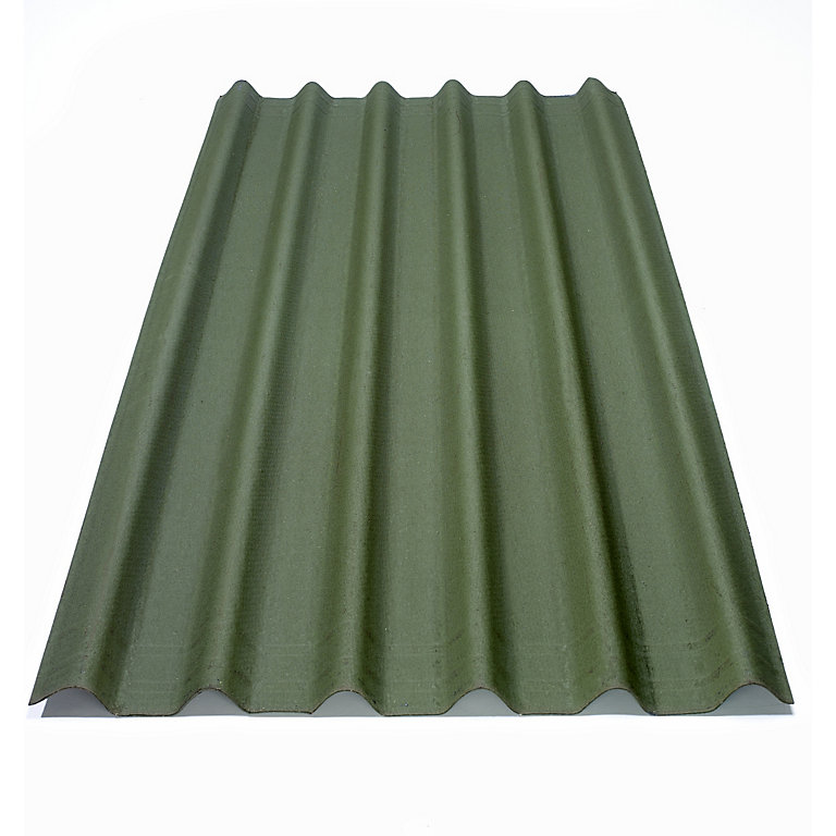 Image of 2.6mm Onduline Bitumen Corrugated Roofing Sheet Green 820mm x 2m