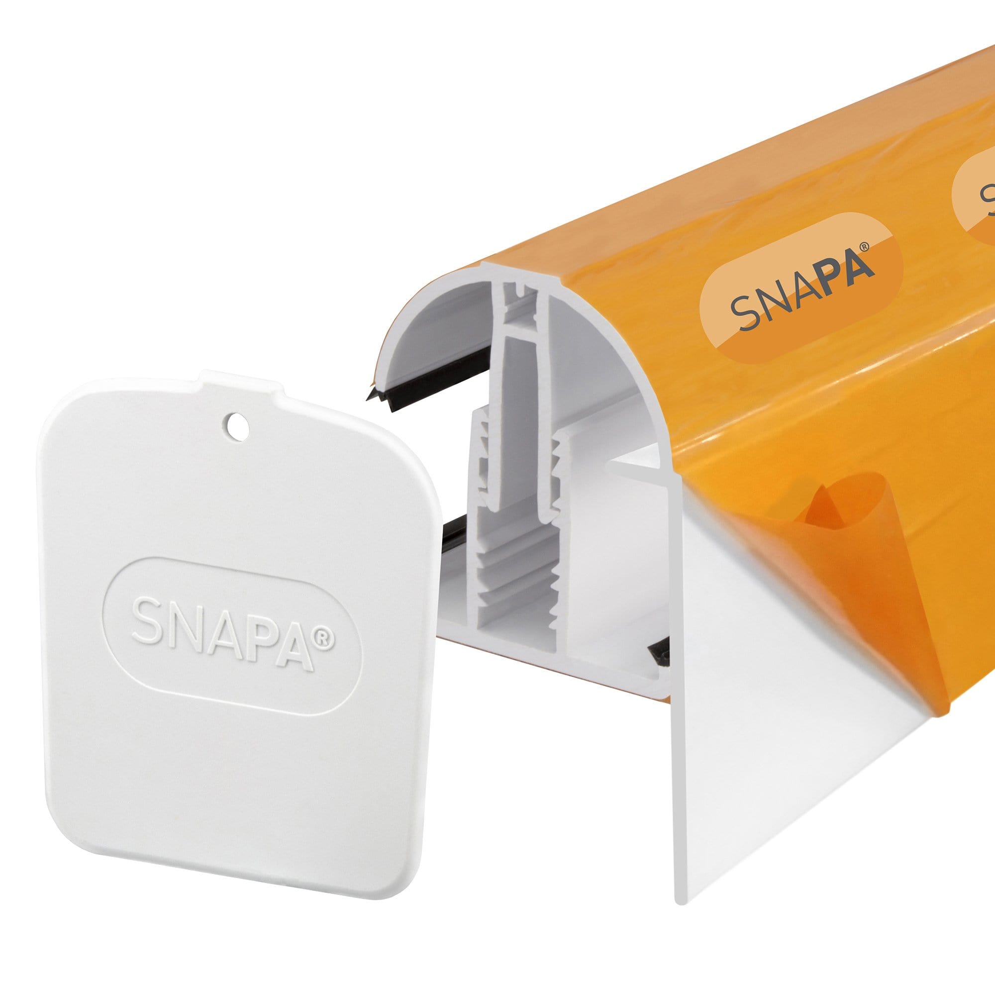 Product image for Snapa White Gable Bar with Endcap (10, 16, 25, 32, & 35mm) 6.0m