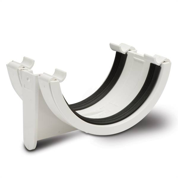 Product image for Half Round Gutter Union Bracket White 112mm