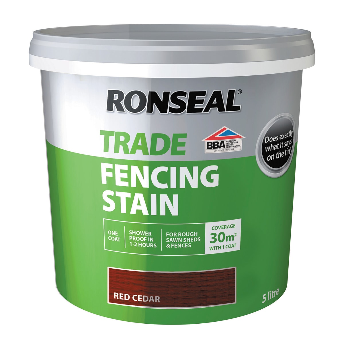 Image of Ronseal Trade Fencing Stain Red Cedar 5L