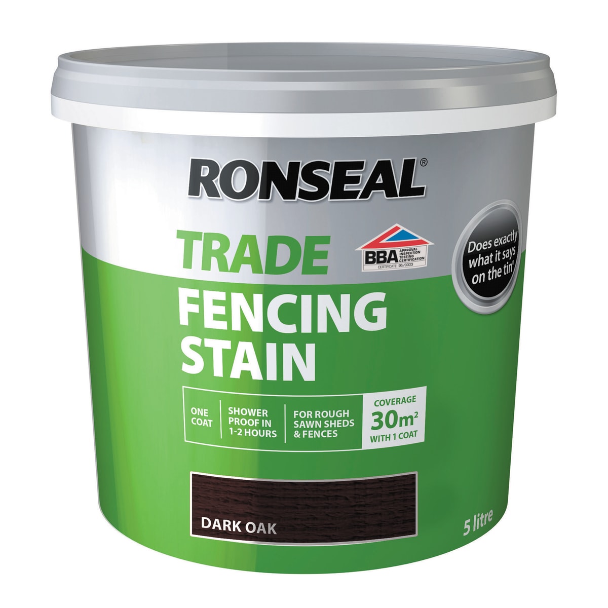 Product image for Ronseal Trade Fencing Stain Dark Oak 5 Litre