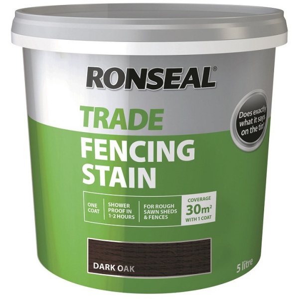 Product image for Ronseal Trade Fencing Stain Dark Oak 5l