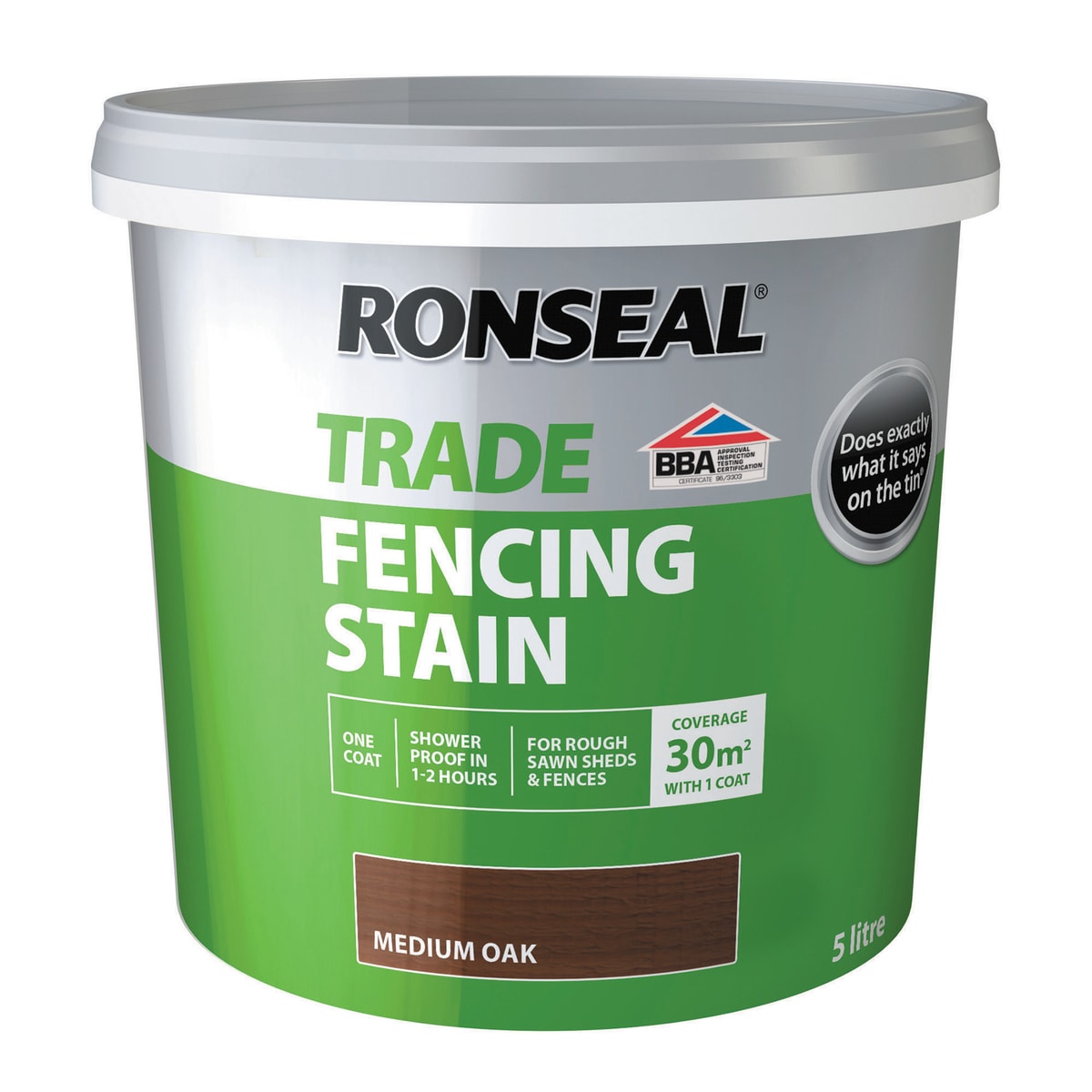 Product image for Ronseal Trade Fencing Stain Medium Oak 5 Litre