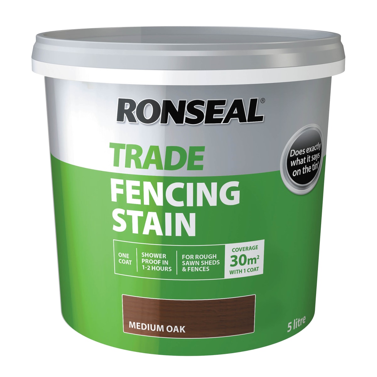 Product image for Ronseal Trade Fencing Stain Medium Oak 5l