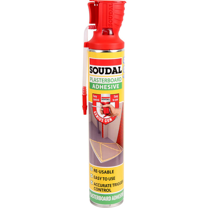 Product image for Soudal Genius Gun Plasterboard Adhesive Foam 750ml