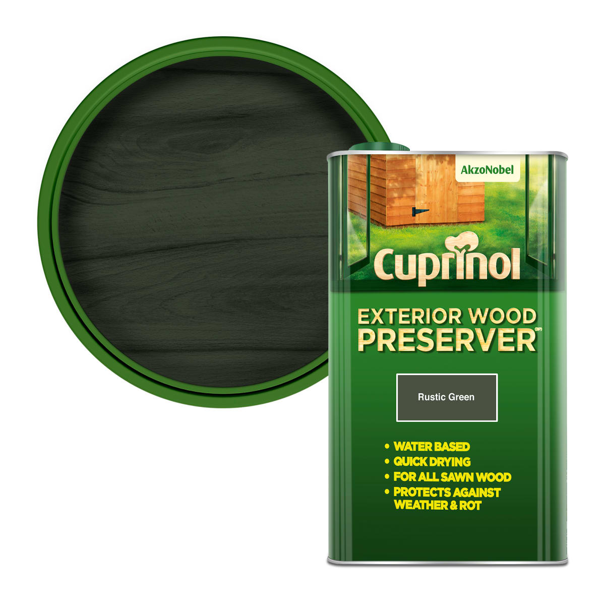Product image for Cuprinol Trade External Wood Preserver 5 Litre Rustic Green