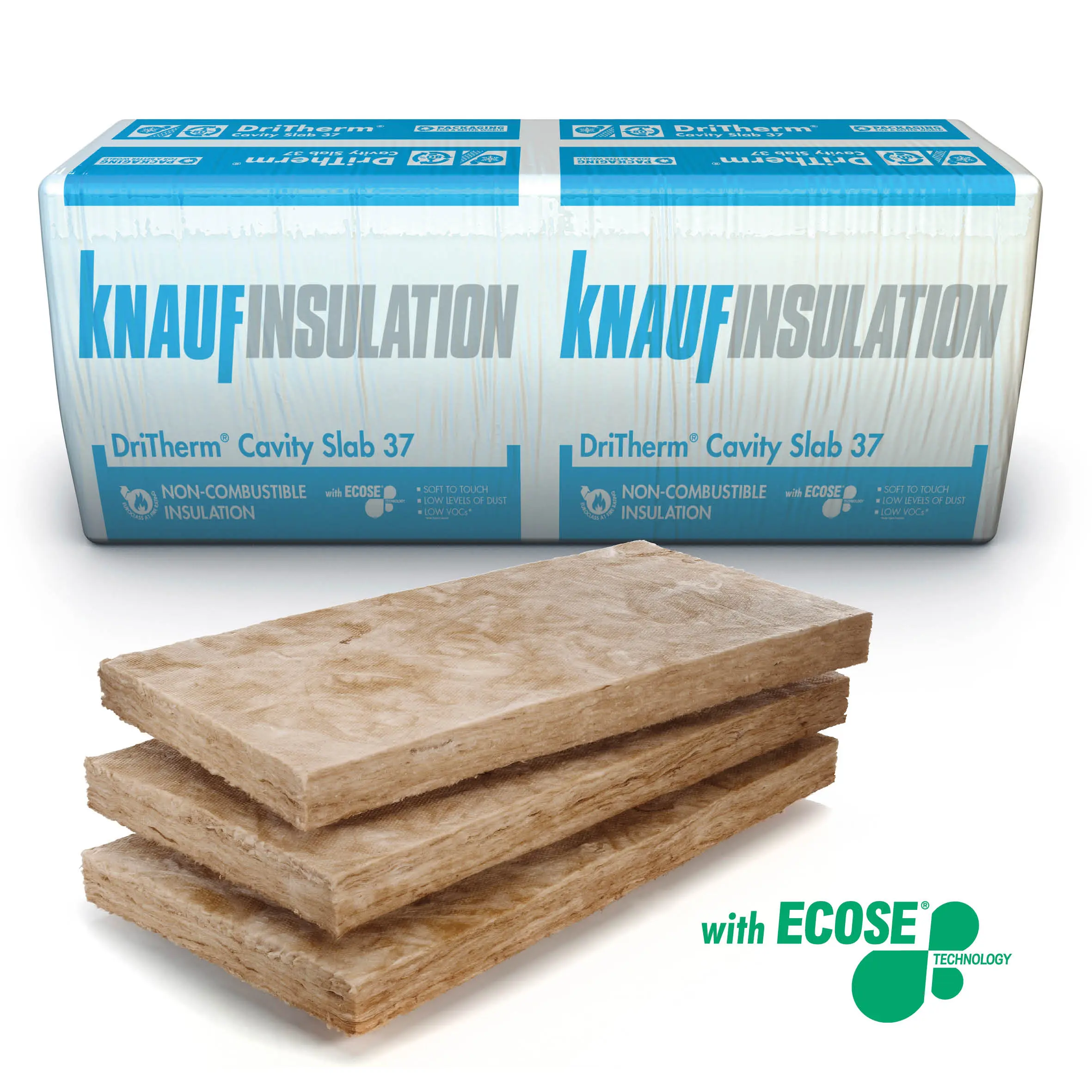 Product image for Knauf Insulation DriTherm 37 Cavity Insulation Slab  75mm 1200mm x 455mm