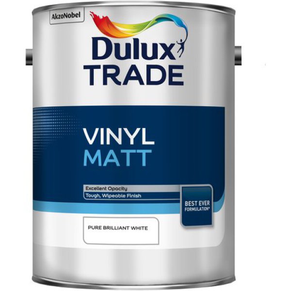 Product image for Dulux Trade Vinyl Matt Pure Brilliant White (2011) 5ltr