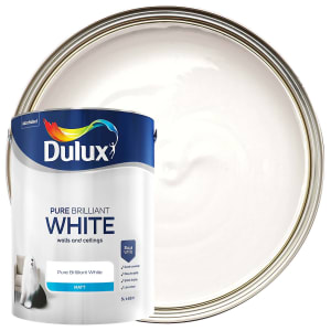 Product image for Dulux Matt Emulsion Paint - Pure Brilliant White - 5L