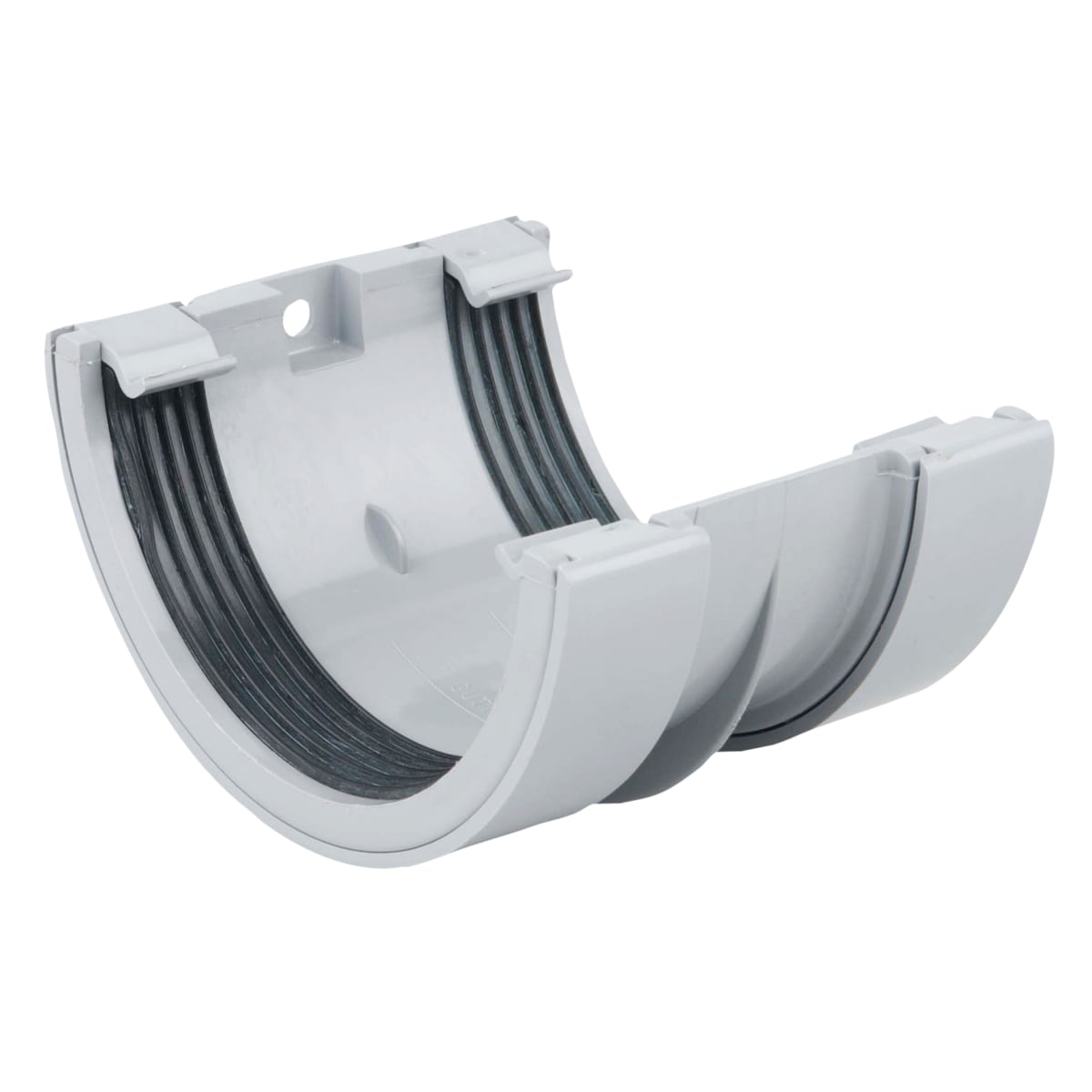Product image for Osma 0T005G Roundline Gutter Jointing Bracket 112mm (Dia) Grey
