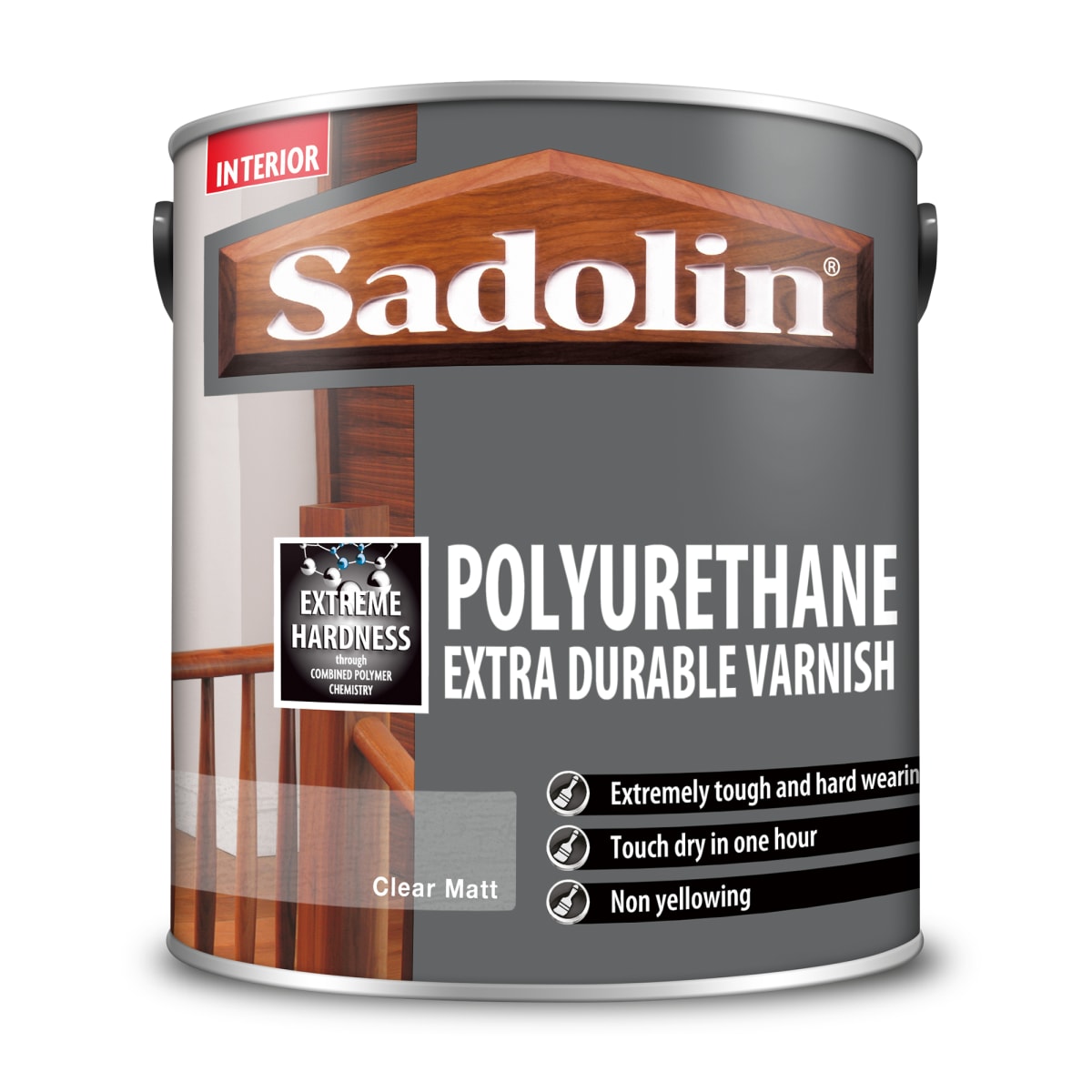 Product image for Sadolin Polyurethane Extra Durable Varnish 2.50 Litres Matt