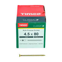 Product image for TIMco Classic Multi-Purpose Double Countersunk Screws 4.5 Gauge 80mm