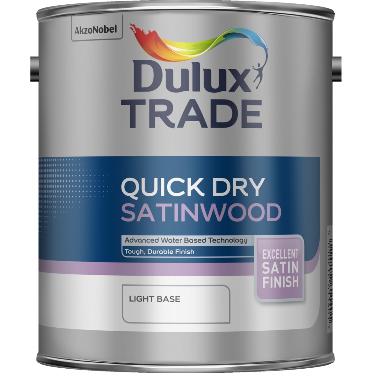 Image of Dulux Trade Quick Dry Satinwood Paint 1L Light Base