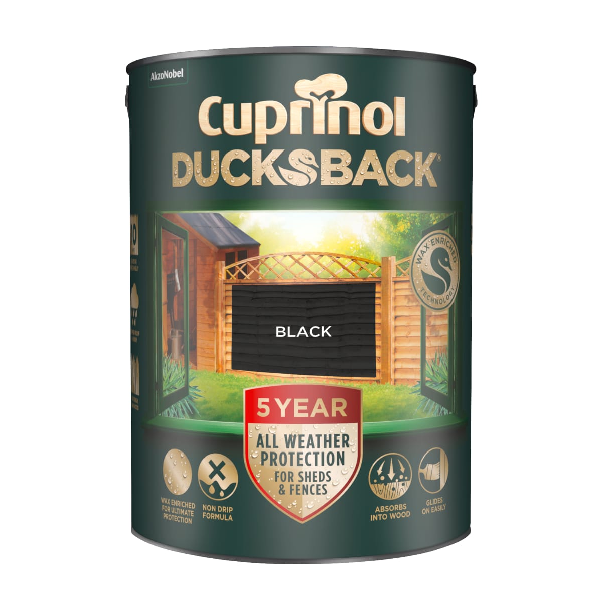 Product image for Cuprinol 5 Year Ducksback Black 9L