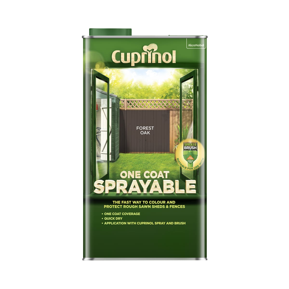 Product image for Cuprinol Sprayable Fence Treatment Forest Oak 5L