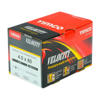 Product image for TIMCO Velocity Premium Woodscrews 80 x 4mm Zinc Yellow Passivated
