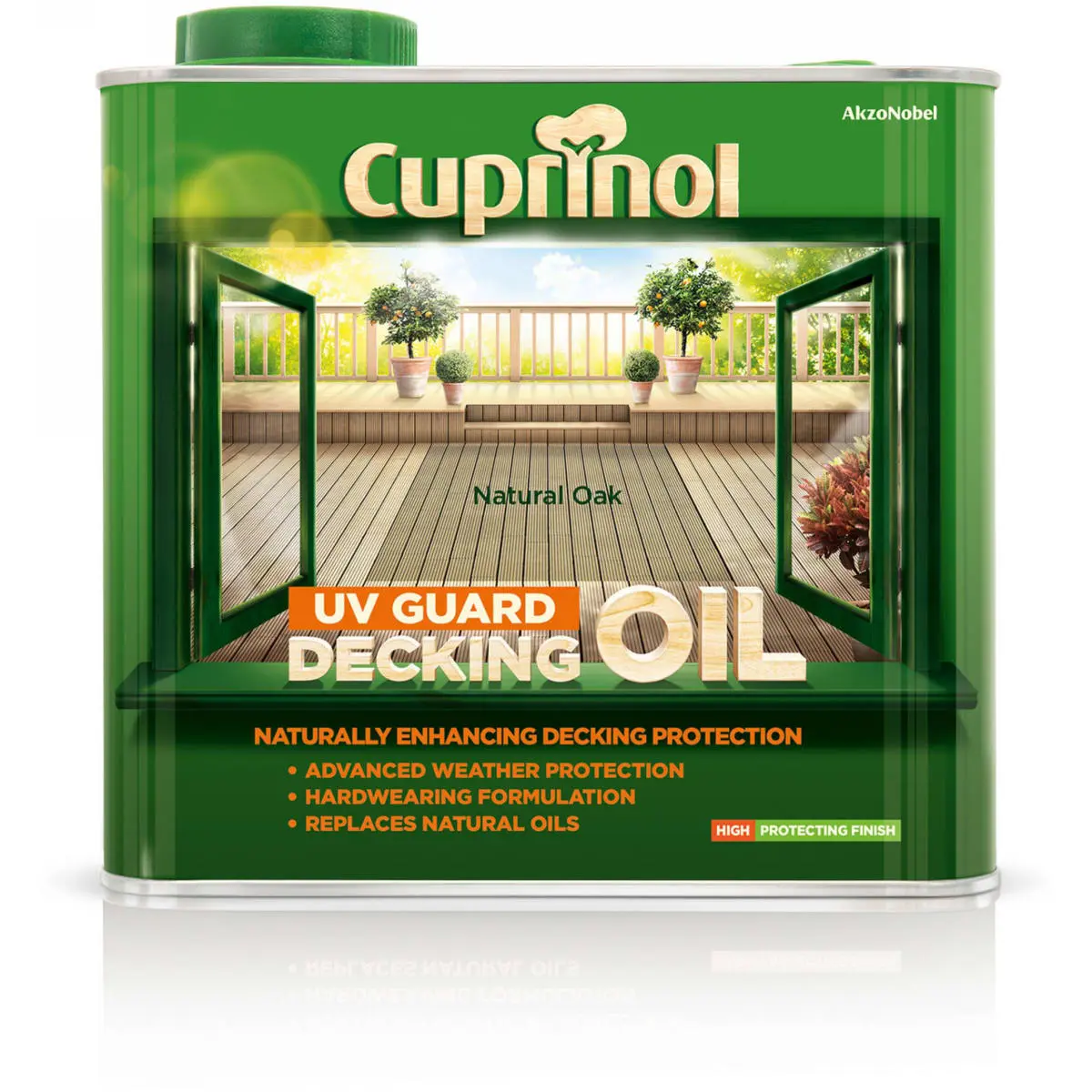 Image of Cuprinol UV Guard Decking Oil Natural Oak 2.5L