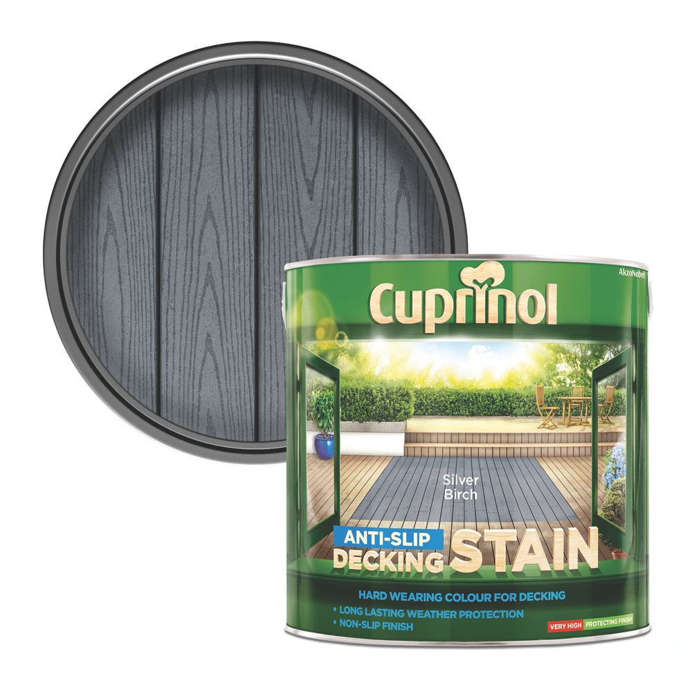 Product image for Cuprinol Anti Slip Decking Stain Silver Birch 2.5ltr