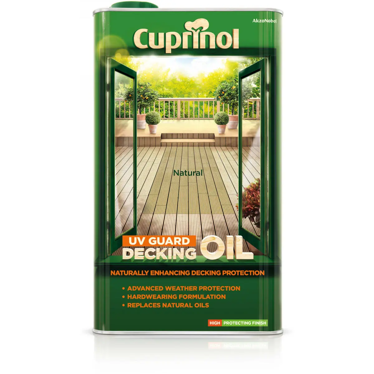 Product image for Cuprinol UV Guard Decking Oil Natural 5ltr