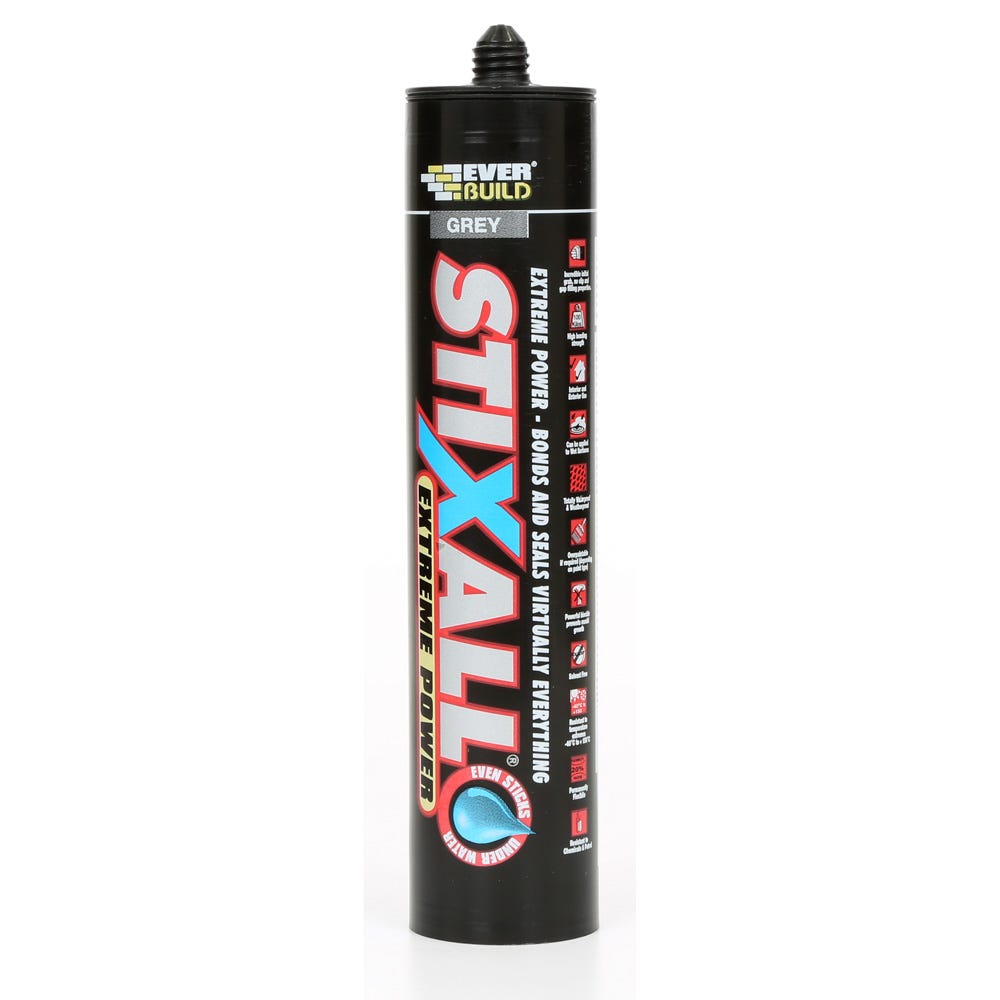 Product image for Everbuild EVBSTIXGY Stixall Extreme Power Cartridge Grey 290ml