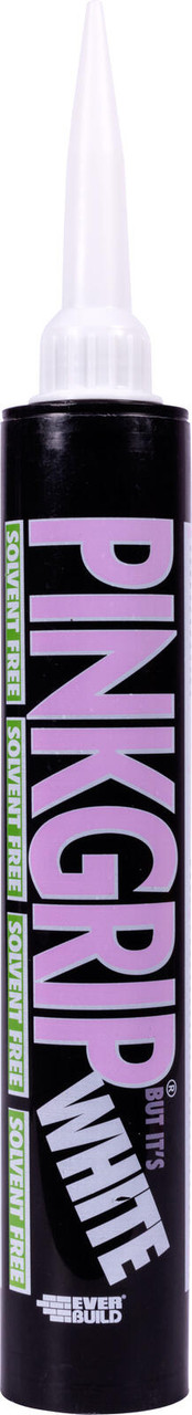 Product image for Everbuild EVBWHITEGRIP Pinkgrip Solvent-Free White 380ml