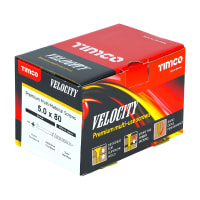 Product image for TIMco Velocity Premium Wood Screw 80 x 5mm (L x Diameter) Box of 200