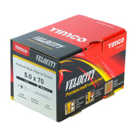 Product image for TIMco Velocity Premium Wood Screw 70 x 5mm (L x Diameter) Box of 200