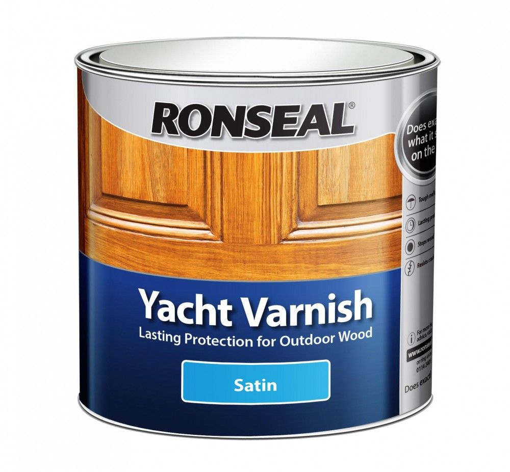 Product image for Ronseal Yacht Varnish Satin Clear 2.5ltr
