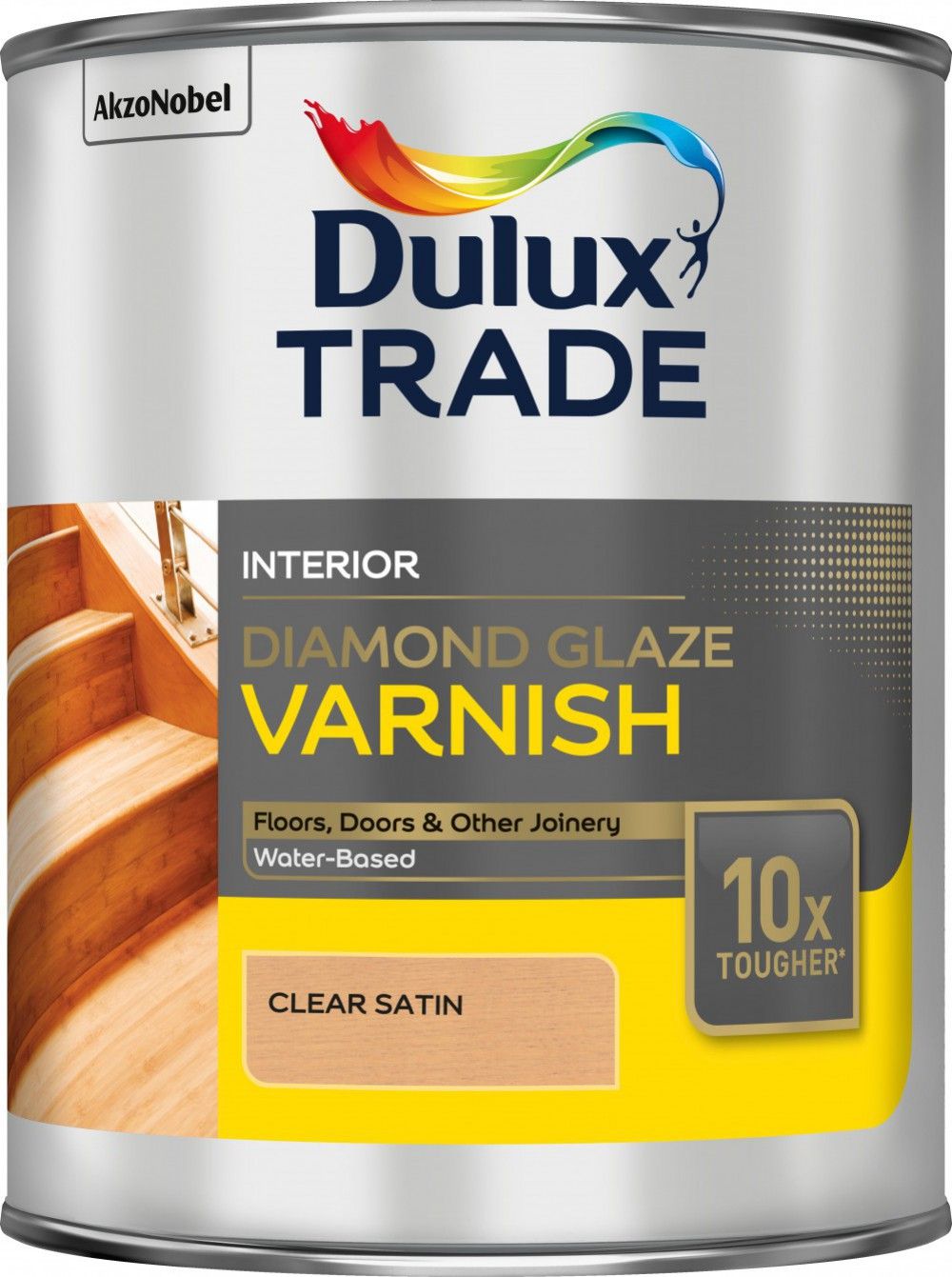 Product image for Dulux Trade Diamond Glaze Varnish Clear Satin 1ltr