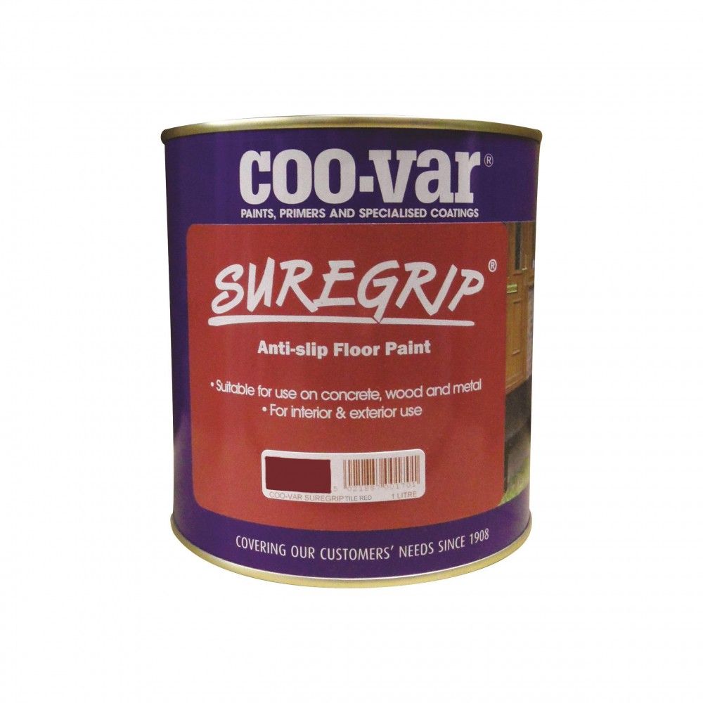 Product image for Coo-Var® Sure Grip Floor Paint Red 1ltr