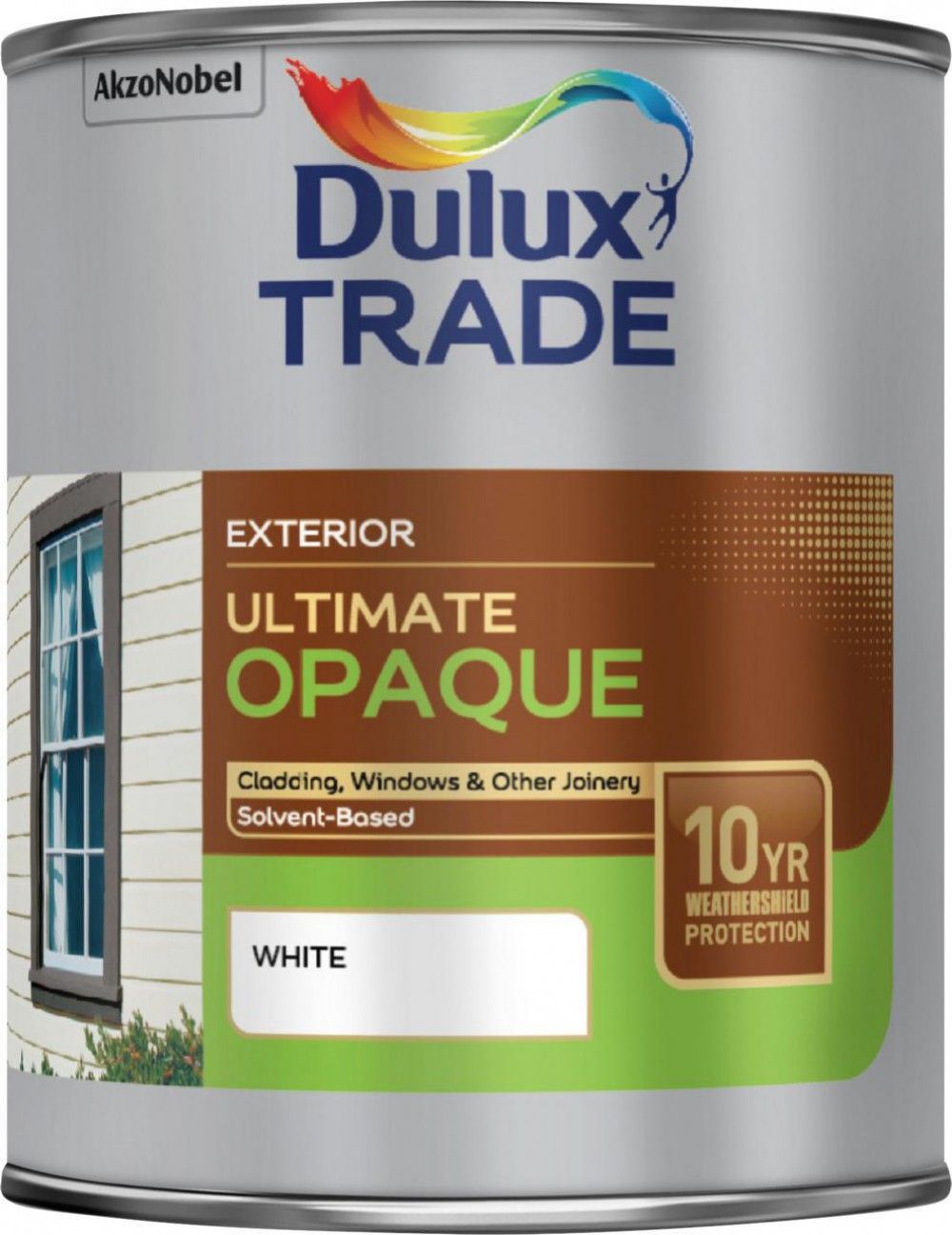 Product image for Dulux Trade Ultimate Opaque Paint White 1ltr