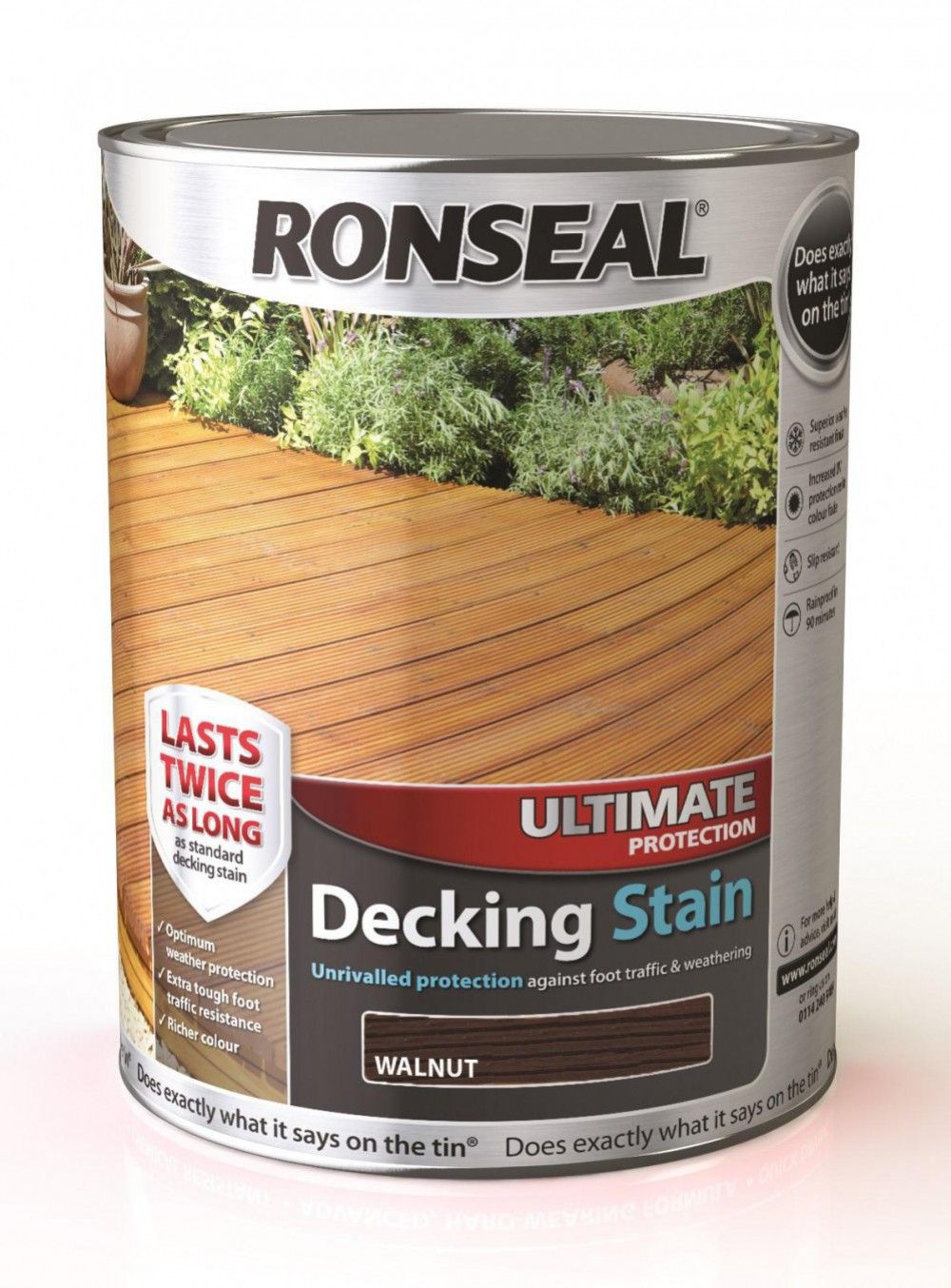 Product image for Ronseal Ultimate Protection Decking Stain Walnut 2.5ltr