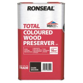 Product image for Ronseal Trade Total Wood Preserver Dark Brown 5ltr