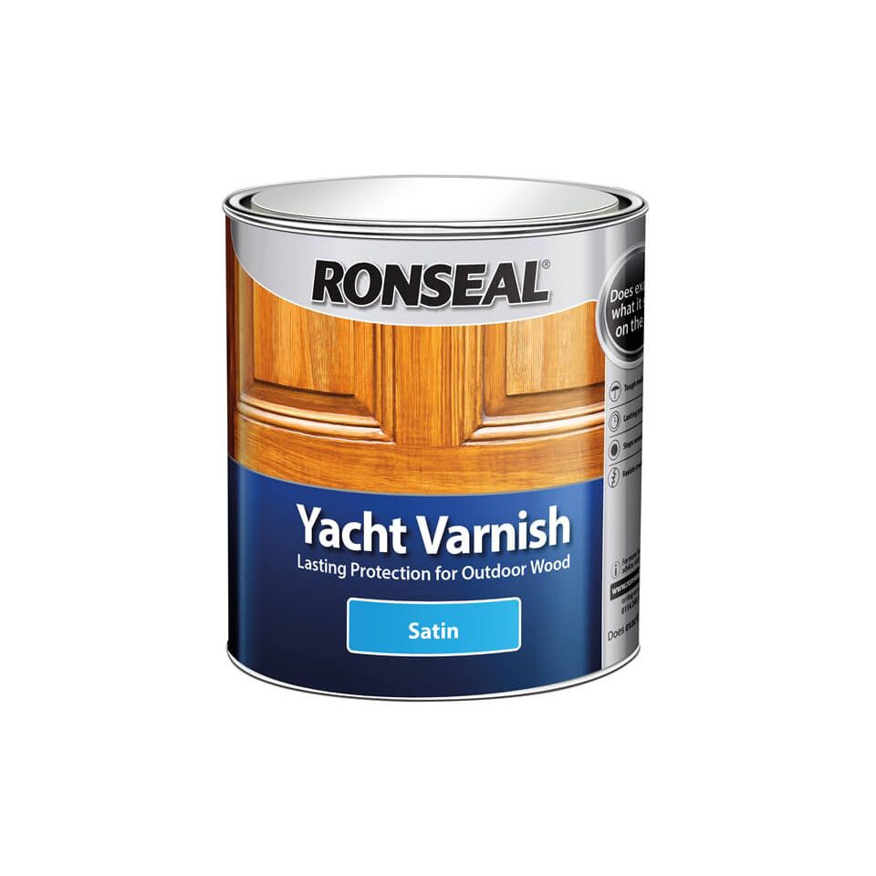 Product image for Ronseal Exterior Yacht Varnish Satin Clear 250ml