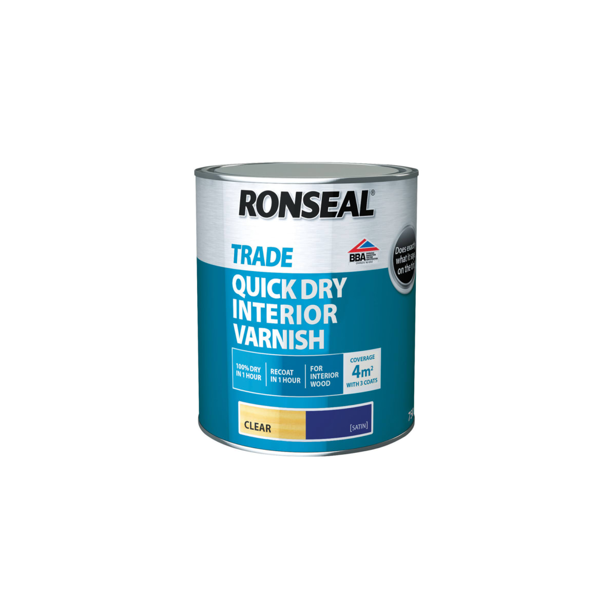 Image of Ronseal Trade Quick Dry Interior Varnish 750ml Clear
