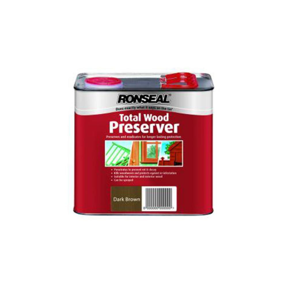 Image of Ronseal Total Wood Preserver Dark Brown 2.5l