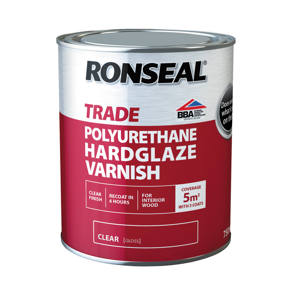 Product image for Ronseal Trade Hardglaze Varnish 750ml