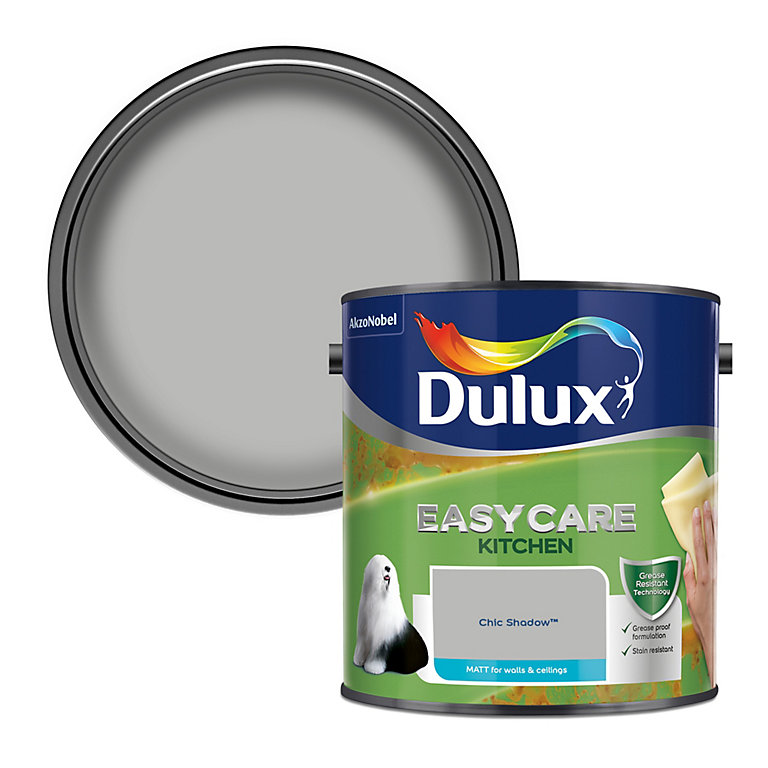 Product image for Dulux Easycare Kitchen Matt Emulsion Paint Chic Shadow 2.5l