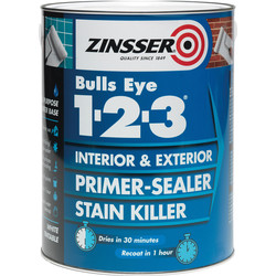Product image for Zinsser Bulls Eye 1.2.3 Primer - Sealer - Stain Killer 1L White