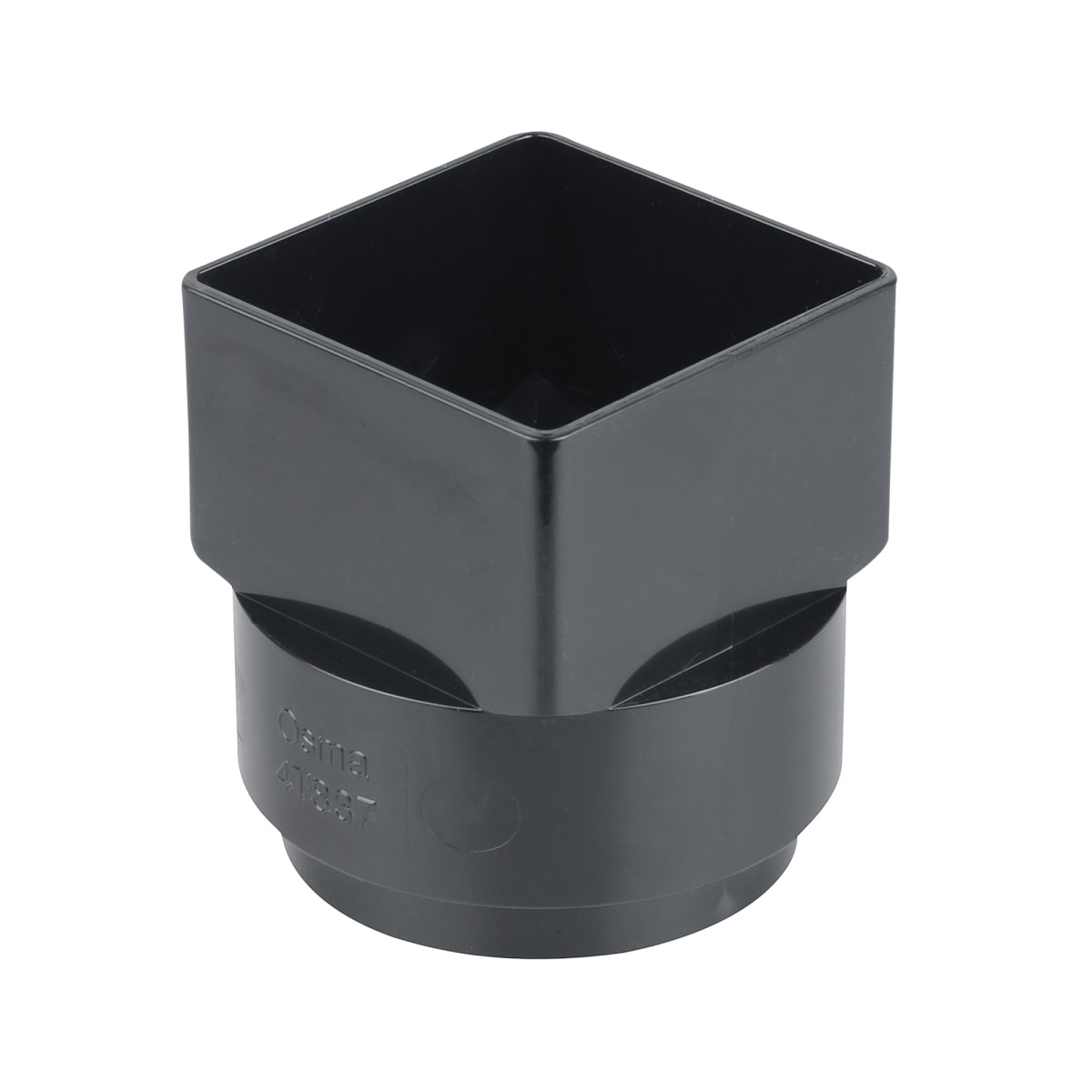 Product image for Osma Squareline Outlet Adaptor-square To Round 61mm Dia Black