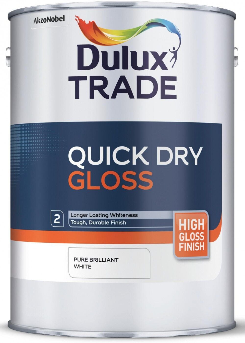 Product image for Dulux Trade Quick Dry Gloss Paint Pure Brilliant White 5l