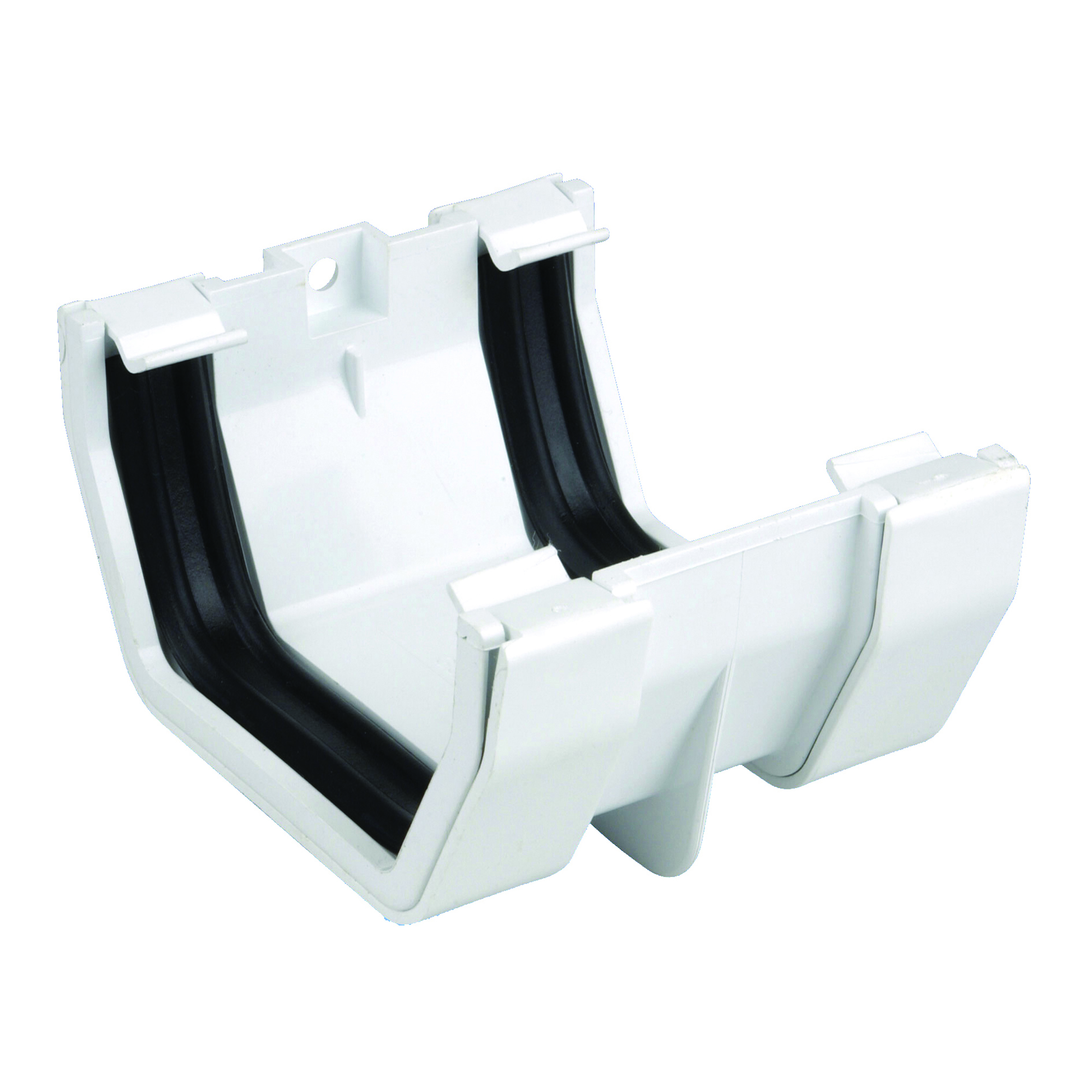 Product image for Osma Squareline Gutter Jointing Bracket 100mm Dia White