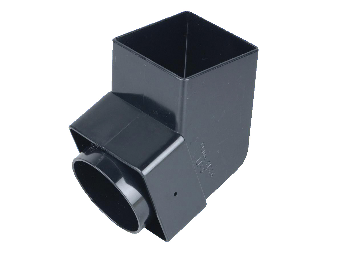 Product image for Osma Squareline Offset Bend-spigot 61mm Dia Black