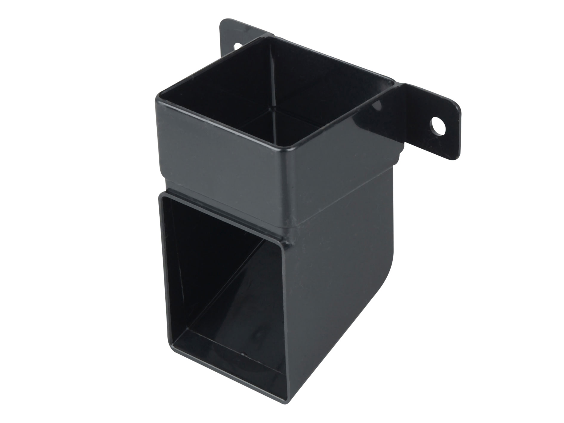 Product image for Osma Squareline Pipe Shoe And Bracket 116 X 108 X 66mm Black